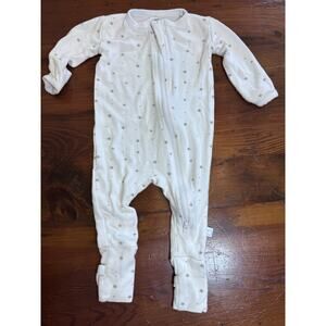 Dreamland Baby Bamboo Pajamas Size 0-3 Months Unisex White With Stars
